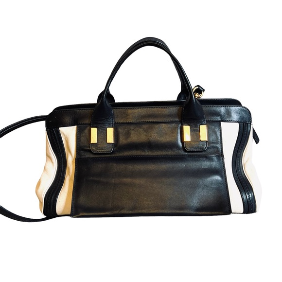 CHLOE Bicolor Alice Medium Satchel with Strap - Picture 2 of 9